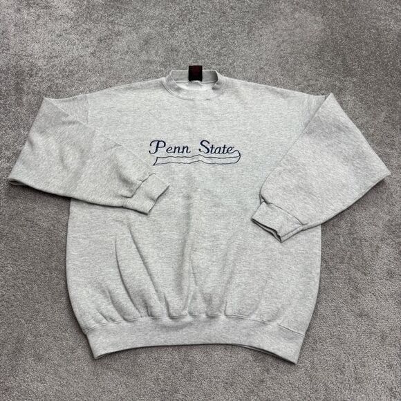 Vintage Penn State Pullover Sweatshirt Mens XL Gray Nittany Lions Embroidered - Picture 1 of 15